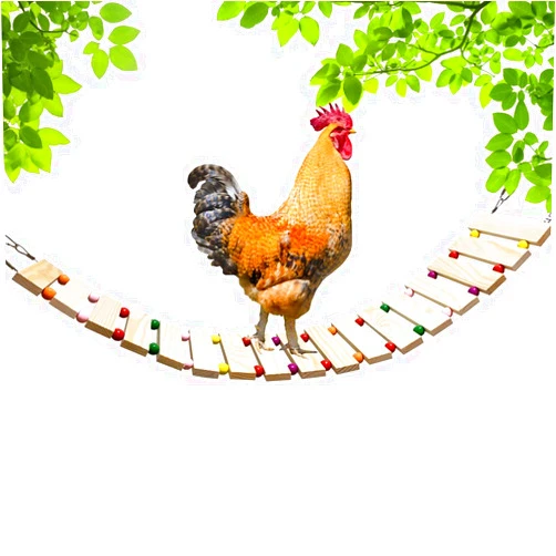 Vehomy Chicken Coop Toy Chicken Toys for Hens Natural Wood Chicken Ladder Chicken Swing Chicken Perch for Birds Poultry Rooster Chicks S