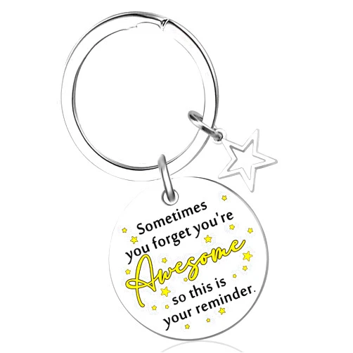 UIWIHHP Inspirational Gifts for Women Men Sometimes You Forget Your Awesome Gifts Inspirational Keychain Encouragement Gifts for Best Friend Sister Coworker Unique Birthday Valentines Day Gifts