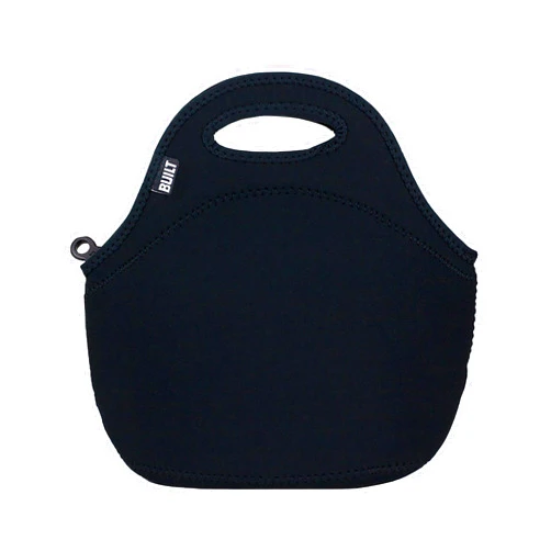 BUILT Gourmet Getaway Soft Neoprene Lunch Tote Bag Lightweight, Insulated and Reusable, One Size, Black
