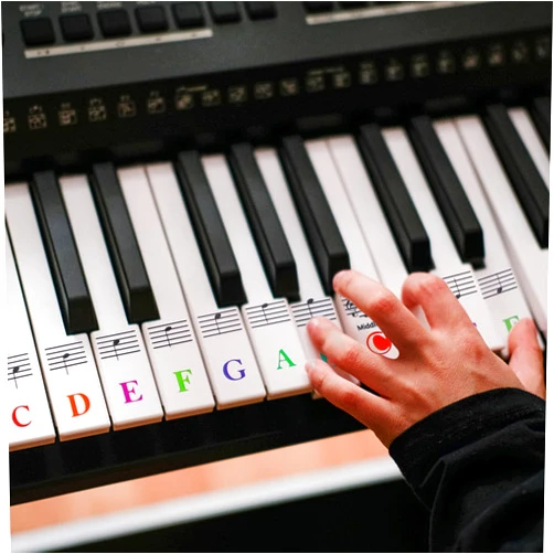 DIYASY Piano Keyboard Stickers for 88/61/54/49/37 Key, Transparent & Removable Piano Note Stickers for Beginners Colorful Letter Stickers Accessories for Kids Learning