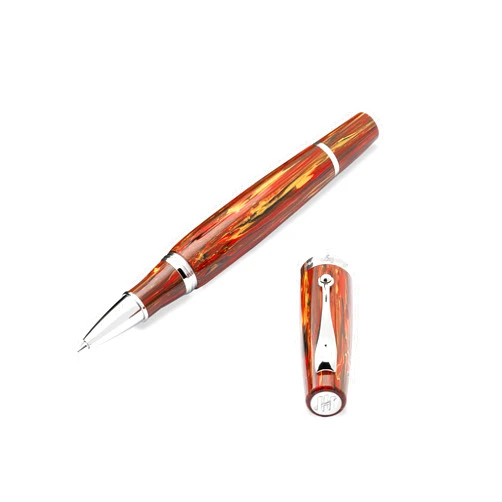 Montegrappa Mia ISMIARI6 Stainless Steel Rollerball Pen with Montegrappite Resin in Flaming Heart Colour Length 14 cm