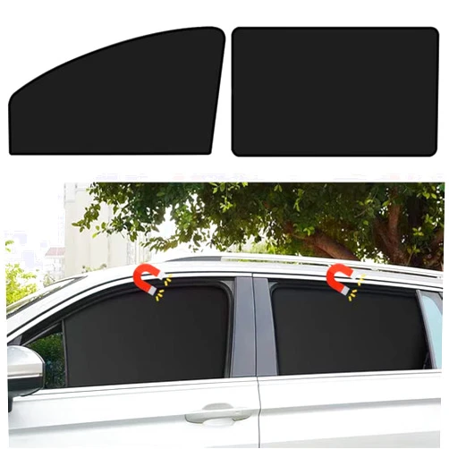 MZQZM Car Side Window Sun Shades, 4 PCS Window Sunshades Privacy Curtains, 100% Block Light for Breastfeeding, Taking a nap, Changing Clothes, Camping (Front&Back 4pcs)