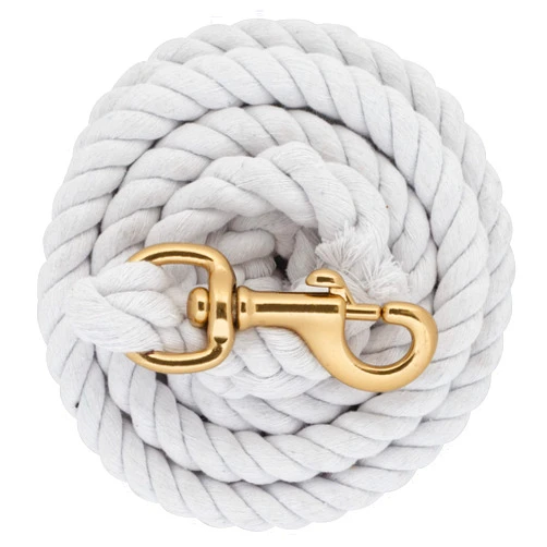 Weaver Leather Color Cotton Lead Rope with Brass Plated 225 Snap, White