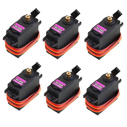 ETMall 6PCS MG996R Servo Motor Metal Gear Servo Motor Torque Digital Servo Motor High Speed Torque Servo Motor for Smart Car Robot Boat RC Helicopter Compatible Arduino Raspberry Pi Project