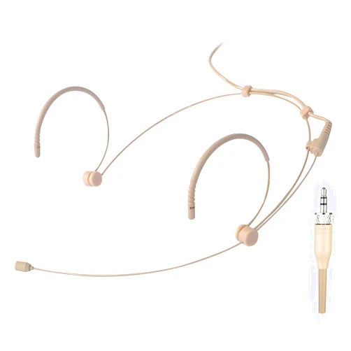 Sujeetec Headset Microphone Discreet Headworn Ear Hook Earset Over The Ear Mic for Sennheiser Wireless Transmitter, Ideal for Lectures, Live Performance, Theater, Podcasts – Beige