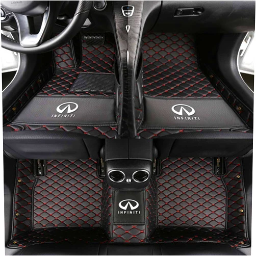 Worth-Mats fits Infiniti QX80/QX56 2011-Current/Nissan Armada Floor Mats All Weather Full Coverage First & 2nd Row Liner Se for Infiniti QX80 Accessory Black with Red Stiching