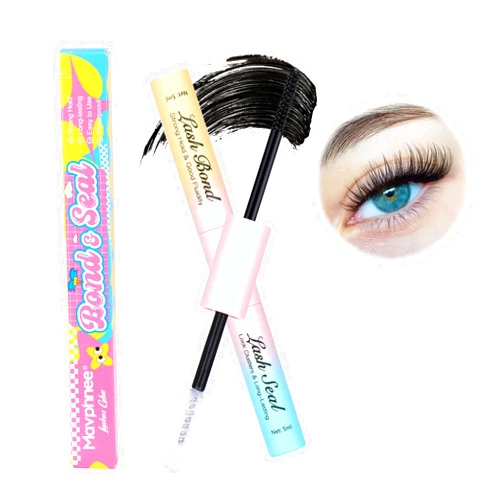 Mavphnee Lash Bond and Seal Waterproof 2 in 1 Strong Hold Lash Glue 72 Hours Long Lasting Eyelashes Adhesive and Sealant for Lash Extension Clusters