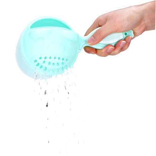 Haosie Detachable Tear-Free Waterfall Baby Rinse Cup, Shampoo Flusher for Hair Bathing (Green)