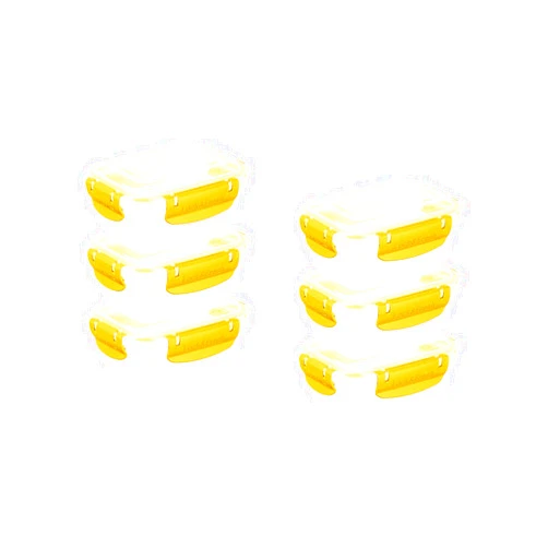 Superio Plastic Food Storage Containers with Airtight Lids, 6 Pack- 13 Oz, BPA Free, Leakproof, Stackable, Microwave, Dishwasher, Freezer Safe, Yellow