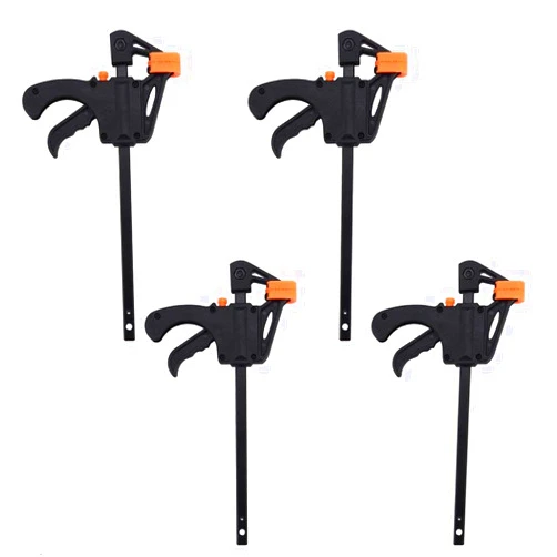 Auto-plaza 4 Pcs F Clamp Clip Bar Grip Quick Ratchet Release Squeeze Clamps Tools for Woodworking Set