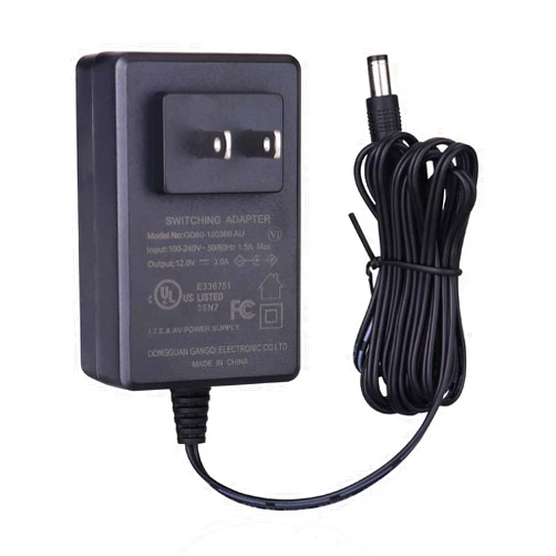 YUNBO DC 12V 3A UL Listed Power Supply Adapter, AC 100-240V to DC 12 Volt Transformers with 5.5x2.1mm Connector for LED Light Strips,Security Camera System