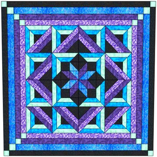 Material Maven Easy Quilt Kit Twilight/Precut/Ready to Sew!! Multi Color 69x69