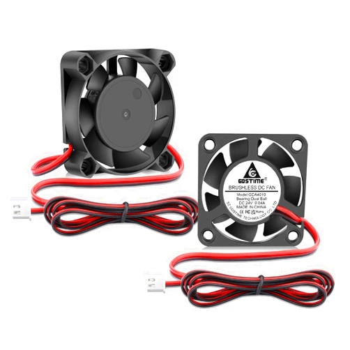 GDSTIME 2Pcs 40mm Fan 24V, Dual Ball Bearing 40x40x10mm Brushless DC Cooling Fan 2 Pin, Replacement for 3D Printer Extruder Ender 3 V2 Pro Hotend Fans