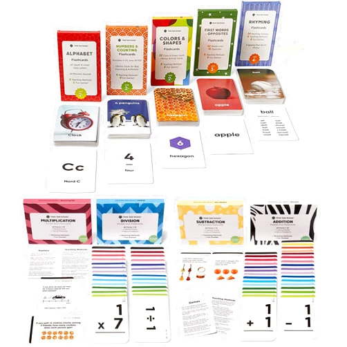 Think Tank Scholar 180 Preschool Flash Cards Bundle + 304 Addition, Subtraction, Multiplication & Division | Pocket Math (All Facts Box Set)