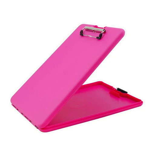 SlimMate Saunders Pink SlimMate Plastic Storage Clipboard with Low Profile Clip - Portable Mobile Organizer for Home, Office, and Business Use (00835)