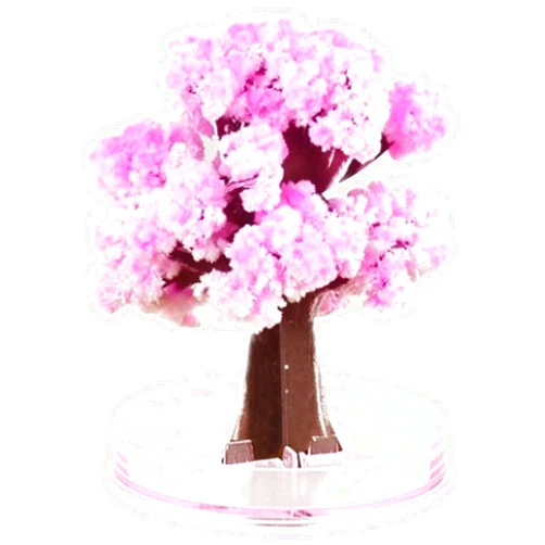 SouiWuzi Crystal Growing Kit, Mini Magic Sakura Tree Crystal Growing Cherry Blossom Paper Sakura Crystal Trees Toys Desk Decor Gift for Kids on Birthday, Christmas 2