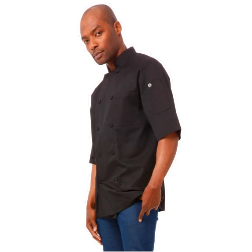Chef Works Men's Montreal Cool Vent Chef Coat, Black, Small