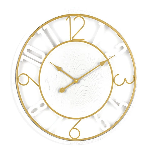 Sorbus Wooden Modern Wall Clock - Large Wall Clock for Living Room Decor - 24-Inch Big Wall Clock Decorative, Battery Operated Analog Large Clock - Ideal for Modern Wall Decor Living Room (White)