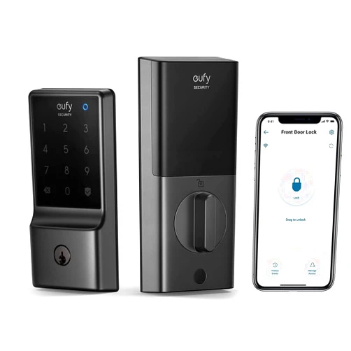 eufy Security Smart Lock C210, Keyless Entry Door Lock, Built-in WiFi Deadbolt, Smart Door Lock, No Bridge Required, Easy Installation, Touchscreen Keypad, App Remote Control, BHMA Certified