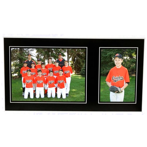 TAP TeamPlayer 7x5/3.50x5 Memory Mates Black cardstock Double Frame w/White Border (Sold in 25's) - 5x7