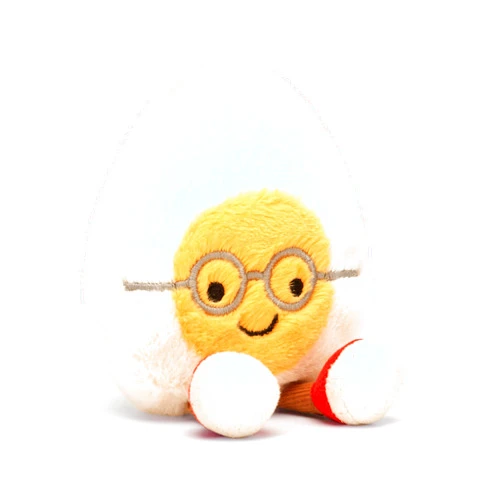 Jellycat Amuseables Boiled Egg Geek Stuffed Toy, Small 5.5 inches | Food Plush | Fun Gift Idea