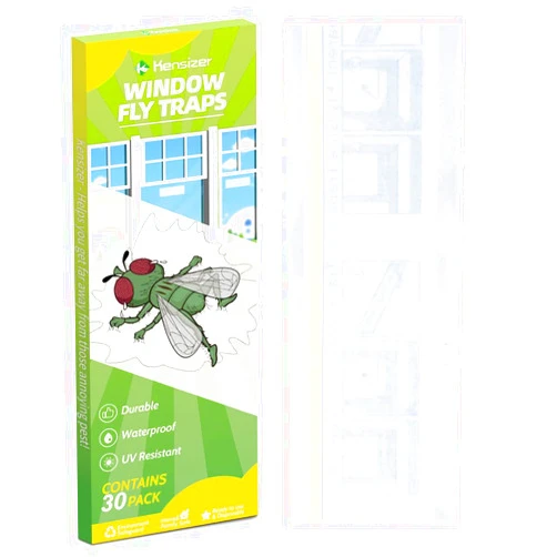 Kensizer 30-Pack Window Fly Traps for Indoors, Paper Sticky Strips, House Fly Catcher Clear Trap for Home, Lady Bug Killer Traps