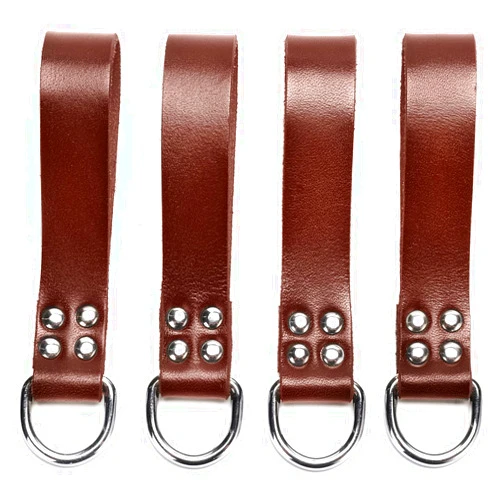 Rolarc Leather Tool Belt Suspender Loops Heavy Duty Strap Connectors Accessories (Attachment 4-Piece Set) (brown)