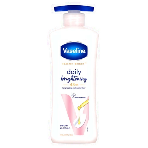 Vaseline Healthy Bright, Daily Brightening Daily Moisturizer, 400 ml, for Glowing Skin, with Vitamin B3, Visibly Radiant Skin in 2 Weeks, Lightweight, Non-sticky, Non-Oily Body Lotion, for Dry Skin
