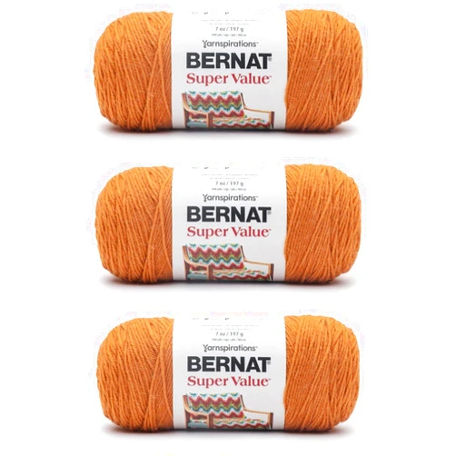 Bernat Super Value Masala Yarn - 3 Pack of 198g/7oz - Acrylic - 4 Medium (Worsted) - Knitting/Crochet