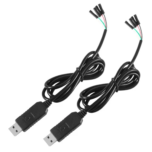 Atnsinc 2Pack PL2303 PL2303HX USB to TTL Serial Adapter 3.3V Debug Cable, USB to RS232 TTL Converter 4 Pin Female Socket Download Cable (PL2303HX Cable)