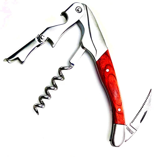 Gajing Exquiste Waiter Corkscrew for Bartenders, Professional Wine Opener With Premium Rosewood Handle,Double Hinged Bottle Opener with Serrated Foil Cutter for Sommelier, Bartend
