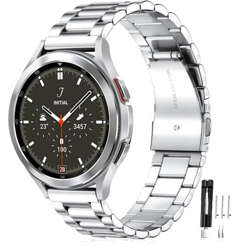 Lerobo Stainless Steel Band Compatible with Samsung Galaxy Watch 7 6 5 4 FE 40mm 44mm 45mm/Galaxy Watch 6 4 Classic 43mm 47mm 42mm 46mm/Active 2/Watch 3 41mm,20mm Metal Replacement Band for Men Women