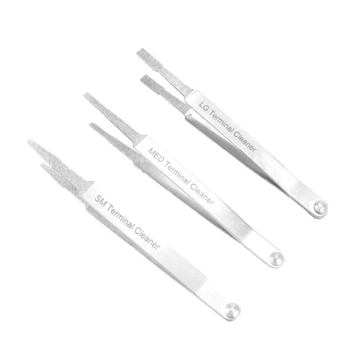 AUGREX Terminal Cleaning Tools, 3-Piece Metal Terminal Cleaner Set, Car Battery Terminal Cleaner kit for Small Electrical Spade Pin Connector
