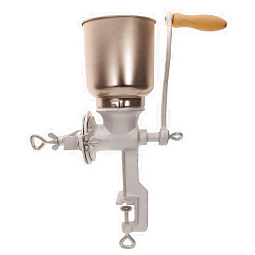Guangshuohui Hand Crank Grain Mill, Hand Cranking Operation Grain Grinder Table Clamp Manual Corn Grain Grinder Cast Iron Mill Grinder for Grinding Nut Spice Wheat Coffee Home Kitchen Commercial Use,Silver