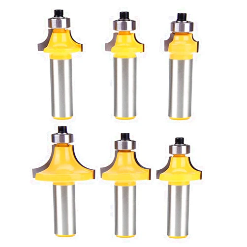 Yakamoz 6Pcs 1/2 Inch Shank Round-Over Router Bits Corner Rounding Edge-Forming Roundover Beading Router Bit Set