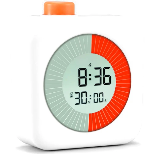 EooCoo Digital Visual Timer, 60-Minute Countdown Timer for Kids and Adults, Time Management Tool, Timer Clock Alarm 3 in 1, for Home Kitchen Office, Back to School Supplies
