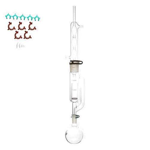Laboy Glass Soxhlet Extration Apparatus Whole Set with 45/50 Joint and 500mL Flat Bottom Flask Organic Chemistry Lab Glassware Kit Apparatus Set