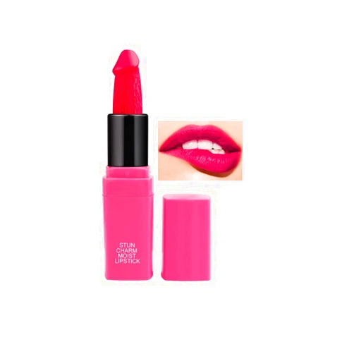 Xiahium Funny Lipstick Creative Styling Head Matte Velvety Lip Gloss Moisturize Long Lasting High Pigmented Cute Lip Tint