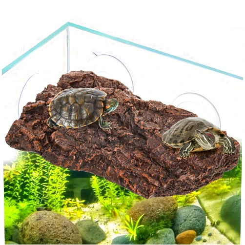 ZENFUN Turtle Basking Platform, Fish Tank Aquarium Tortoise Climbing Platform with 3 Suction Cups, Baby Tortoise Resting Terrace, Climbing Ramp Shale Reptiles Dock for Terrapins, Frogs