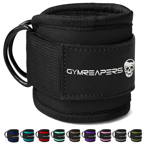 Gymreapers Ankle Straps (Pair) For Cable Machine Kickbacks, Glute Workouts, Lower Body Exercises - Adjustable Leg Straps with Neoprene Padding