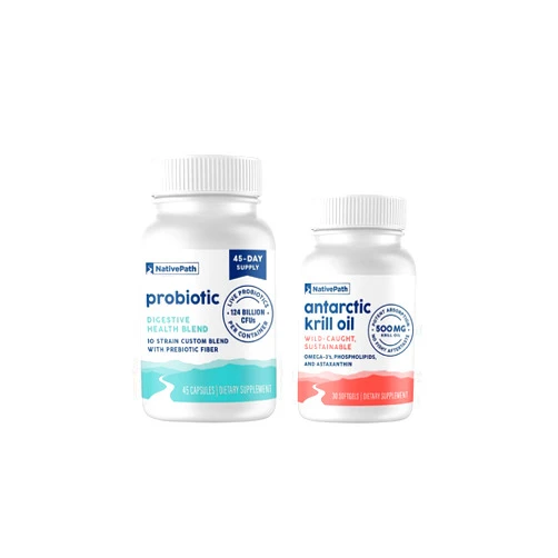 NativePath Probiotic 45 Duo Pack - Krill 30, Probiotic 45 Servings
