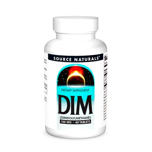 Source Naturals DIM, Diindolylmethane 100mg with BioPerine, Vitamin E & More - 60 Tablets