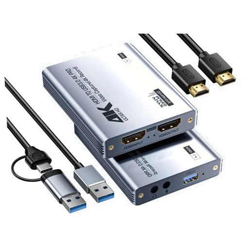 Fulfalic Video Capture Card, Audio Video Capture Card, USB 3.0 Capture Card 4K HDMI Loop-Out, 1080P 60FPS/2K 30FPS Video Game Capture for Streaming, Works for PS5/Switch/Camera/PC/OBS