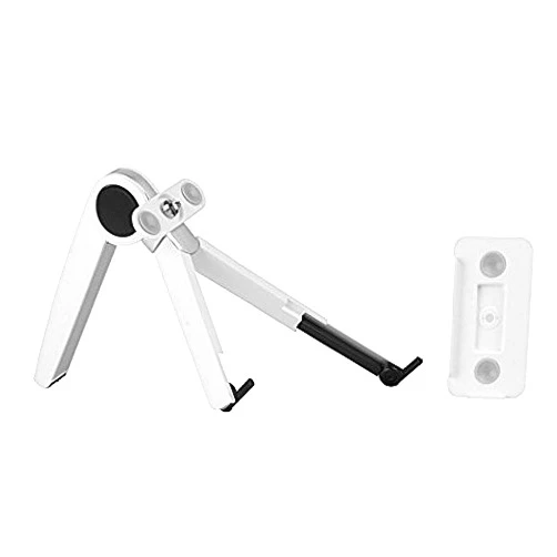 Tontanic 2021 New Version Multi-Functional AL Alloy Desk Foldable Collapsible Portable Stand Kickstand Mount Holder for All 7-12 inch Tablets and 10-15 inch Laptops Notebooks Computer (White)