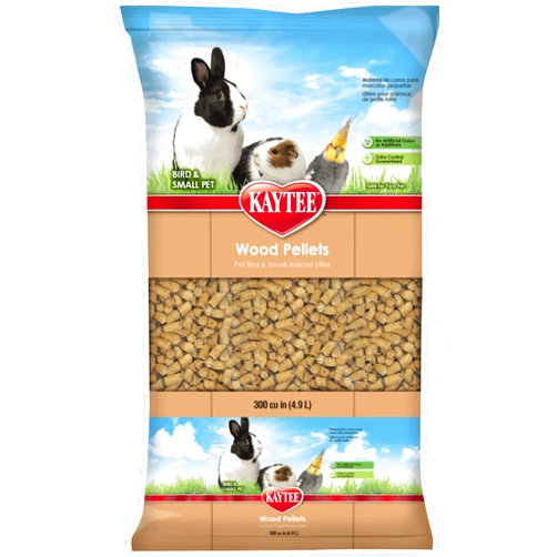 Kaytee Wood Pellets Pet Bird & Small Animal Litter for Ferrets, Guinea Pigs, Rats, Chinchillas, Hamsters, Gerbils, Rabbits, Mice, Hedgehogs and Dwarf Hamsters, 4.9 Liter, 8 Pound Bag