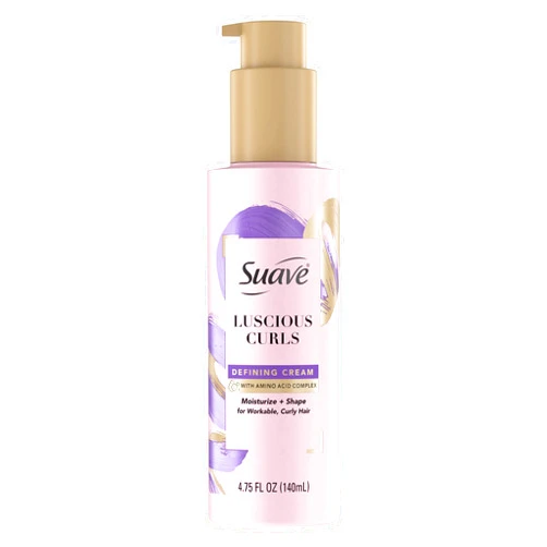 Suave Pink Luscious Curls Styling Cream Hair Cream for Luscious Curls Curl Defining Cream with Amino Acid Complex 4.75 oz