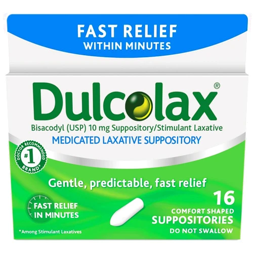 Dulcolax Medicated Laxative Suppositories - 16 ct, Pack of 2