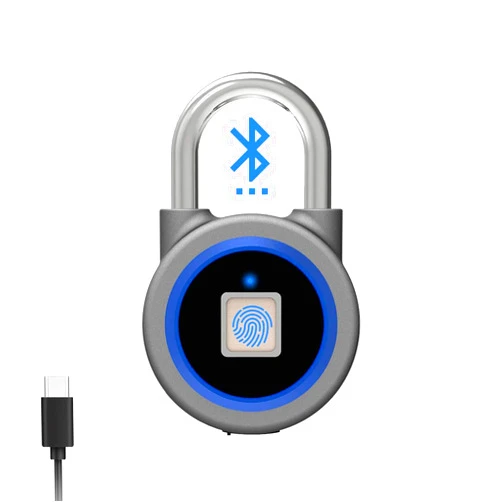 ELMWAY Smart Fingerprint Lock, Bluetooth Padlock, Keyless Biometric Lock, Waterproof, USB Rechargeable, Portable, Gym Locker, Door,Bike Shed, Outdoor