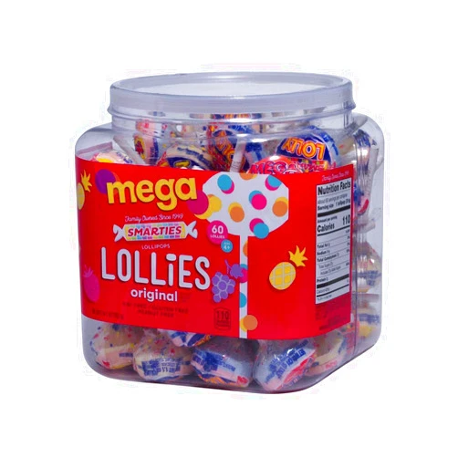 Smarties Lollies, Mega, 4 Pounds 1 Ounce, 60 Count