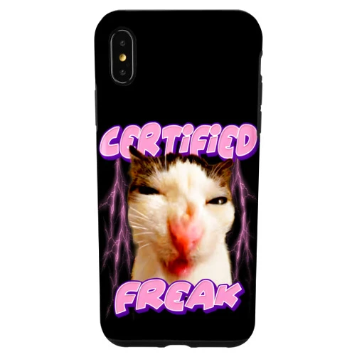 Certified Freak Cat Funny Meme Cat Sarcastic Goofy funny cat meme - Certified Freak Funny Cat Meme Case for iPhone XS Max